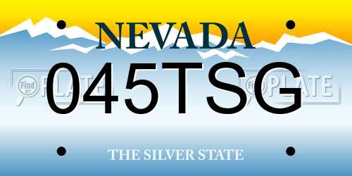 045TSG Nevada License Plate