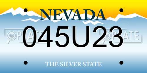 045U23 Nevada License Plate