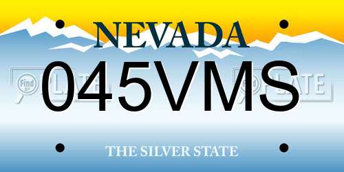 045VMS Nevada License Plate