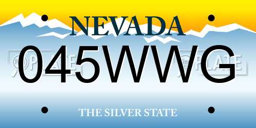 045WWG Nevada License Plate