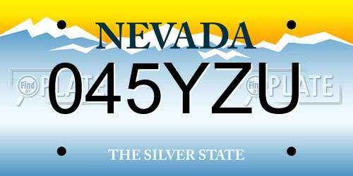 045YZU Nevada License Plate