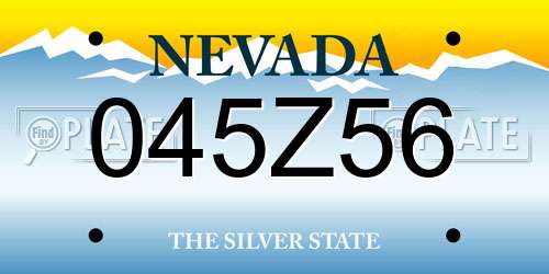 045Z56 Nevada License Plate
