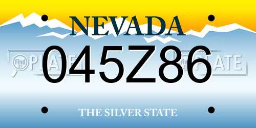 045Z86 Nevada License Plate