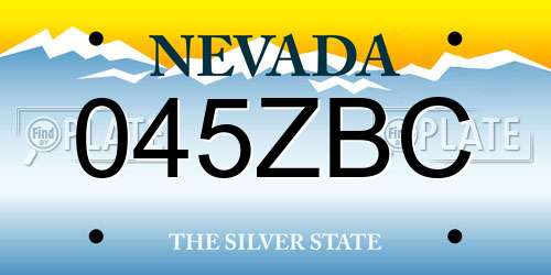 045ZBC Nevada License Plate