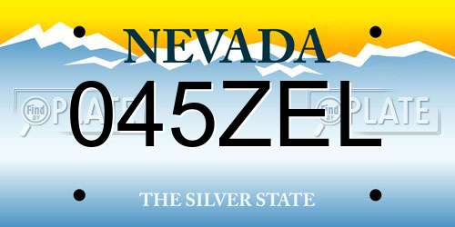 045ZEL Nevada License Plate