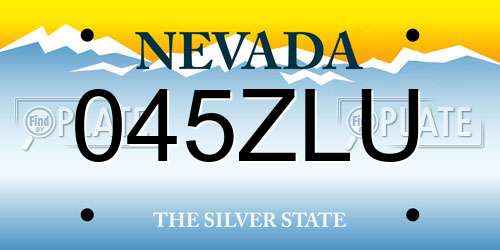 045ZLU Nevada License Plate