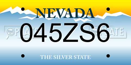 045ZS6 Nevada License Plate