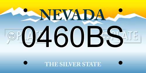 0460BS Nevada License Plate