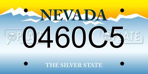 0460C5 Nevada License Plate