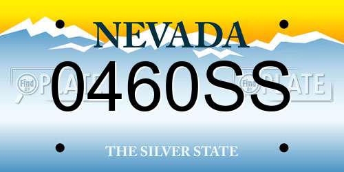 0460SS Nevada License Plate