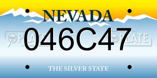 046C47 Nevada License Plate