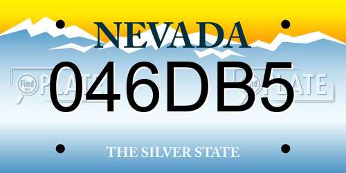046DB5 Nevada License Plate