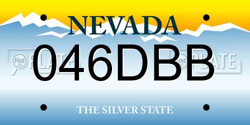 046DBB Nevada License Plate