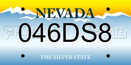 046DS8 Nevada License Plate