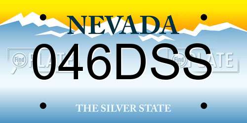 046DSS Nevada License Plate