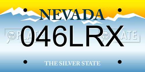 046LRX Nevada License Plate