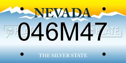 046M47 Nevada License Plate