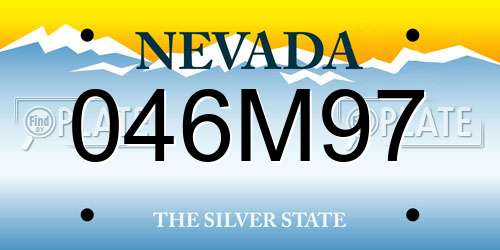 046M97 Nevada License Plate