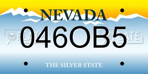 046OB5 Nevada License Plate