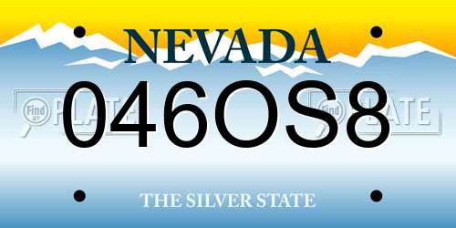 046OS8 Nevada License Plate