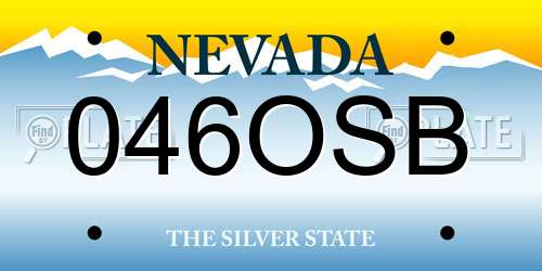 046OSB Nevada License Plate