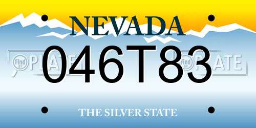 046T83 Nevada License Plate