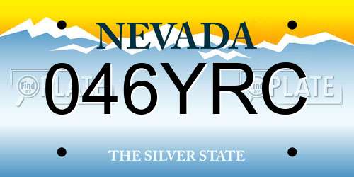 046YRC Nevada License Plate