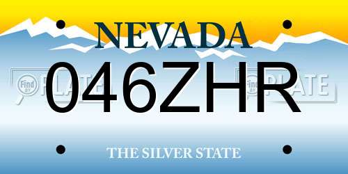 046ZHR Nevada License Plate