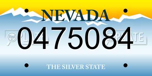 0475084 Nevada License Plate