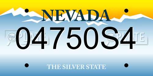 04750S4 Nevada License Plate