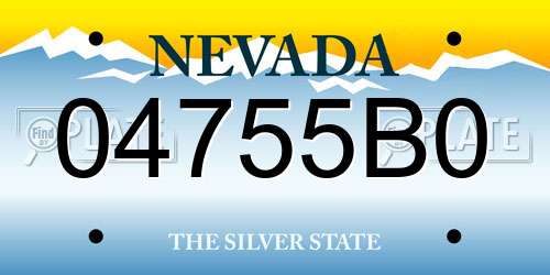 04755B0 Nevada License Plate