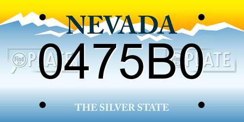 0475B0 Nevada License Plate