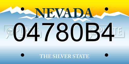 04780B4 Nevada License Plate