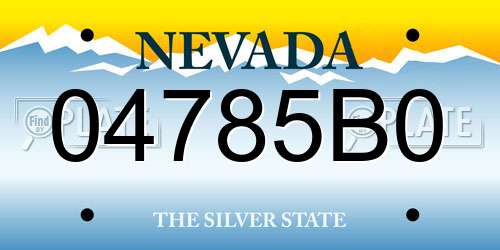 04785B0 Nevada License Plate