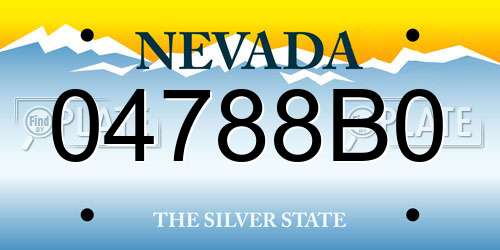 04788B0 Nevada License Plate
