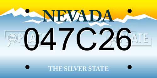 047C26 Nevada License Plate