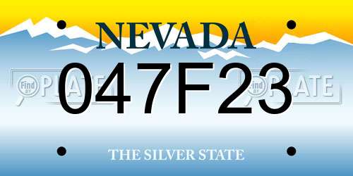 047F23 Nevada License Plate