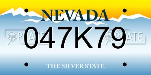 047K79 Nevada License Plate