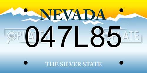 047L85 Nevada License Plate