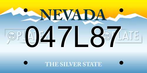 047L87 Nevada License Plate