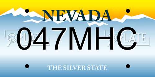 047MHC Nevada License Plate