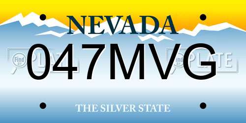 047MVG Nevada License Plate