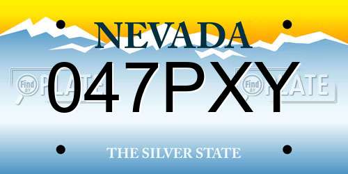 047PXY Nevada License Plate