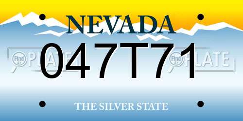 047T71 Nevada License Plate