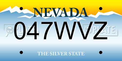 047WVZ Nevada License Plate