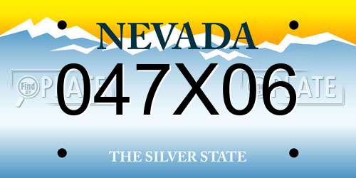 047X06 Nevada License Plate
