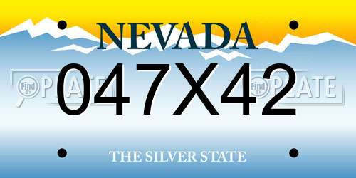 047X42 Nevada License Plate