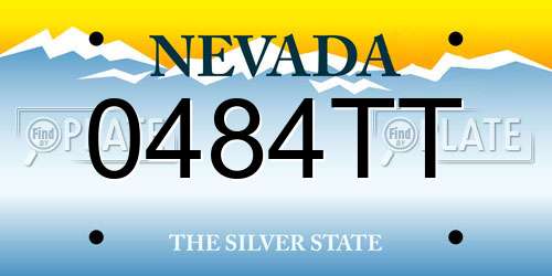 0484TT Nevada License Plate