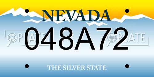 048A72 Nevada License Plate