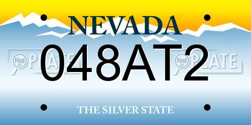 048AT2 Nevada License Plate